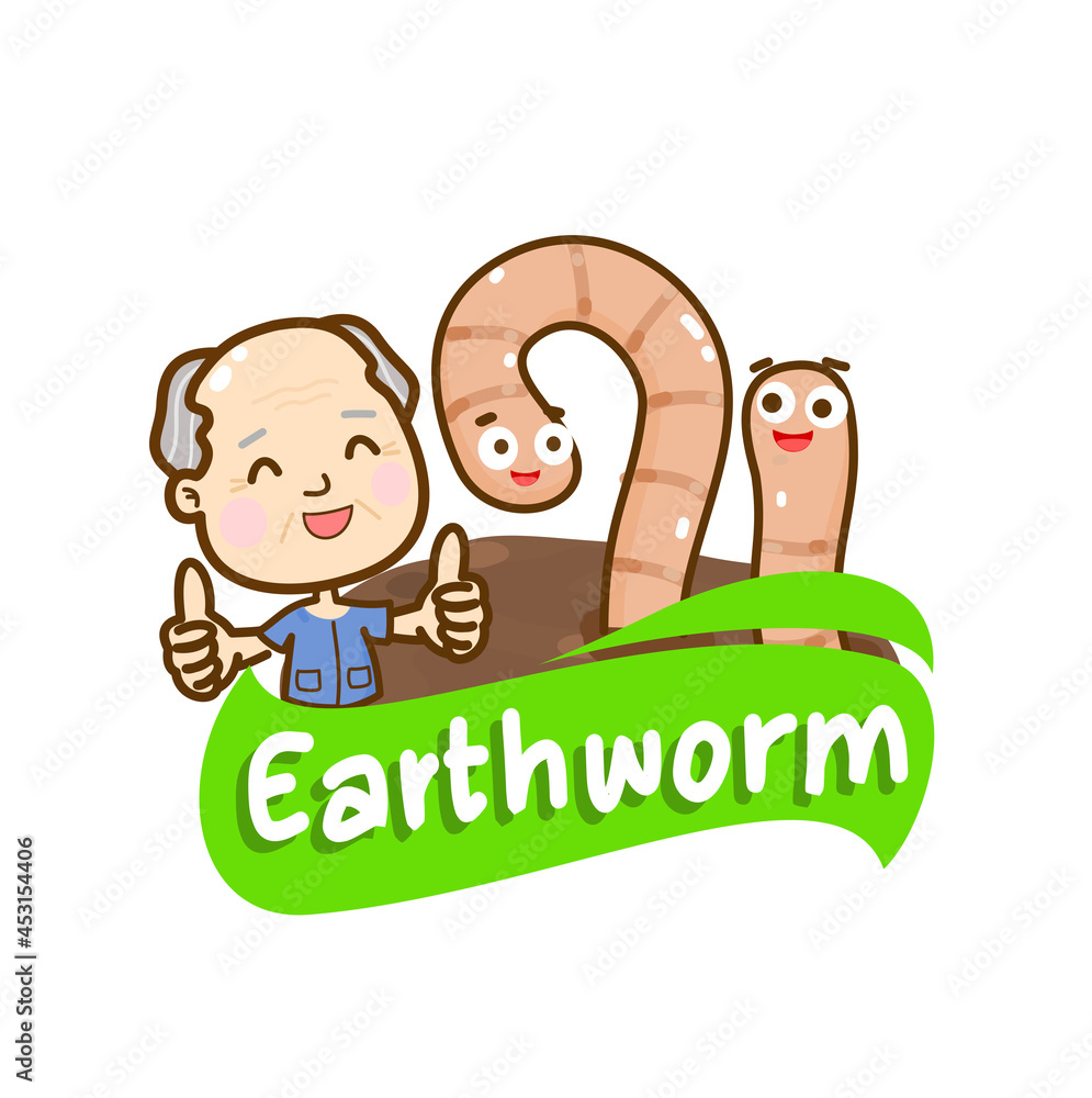 Fototapeta premium Earthworm character .