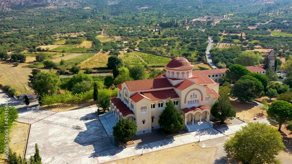 Monastery of Agios Gerasimos on Kefalonia island, Greece. Sacred Monastery of Agios Gerasimos of Kefalonia, Greece. Monastery of Agios Gerasimos on Kefalonia island, Greece. Sacred Monastery of Agios Gerasimos of Kefalonia, Greece.