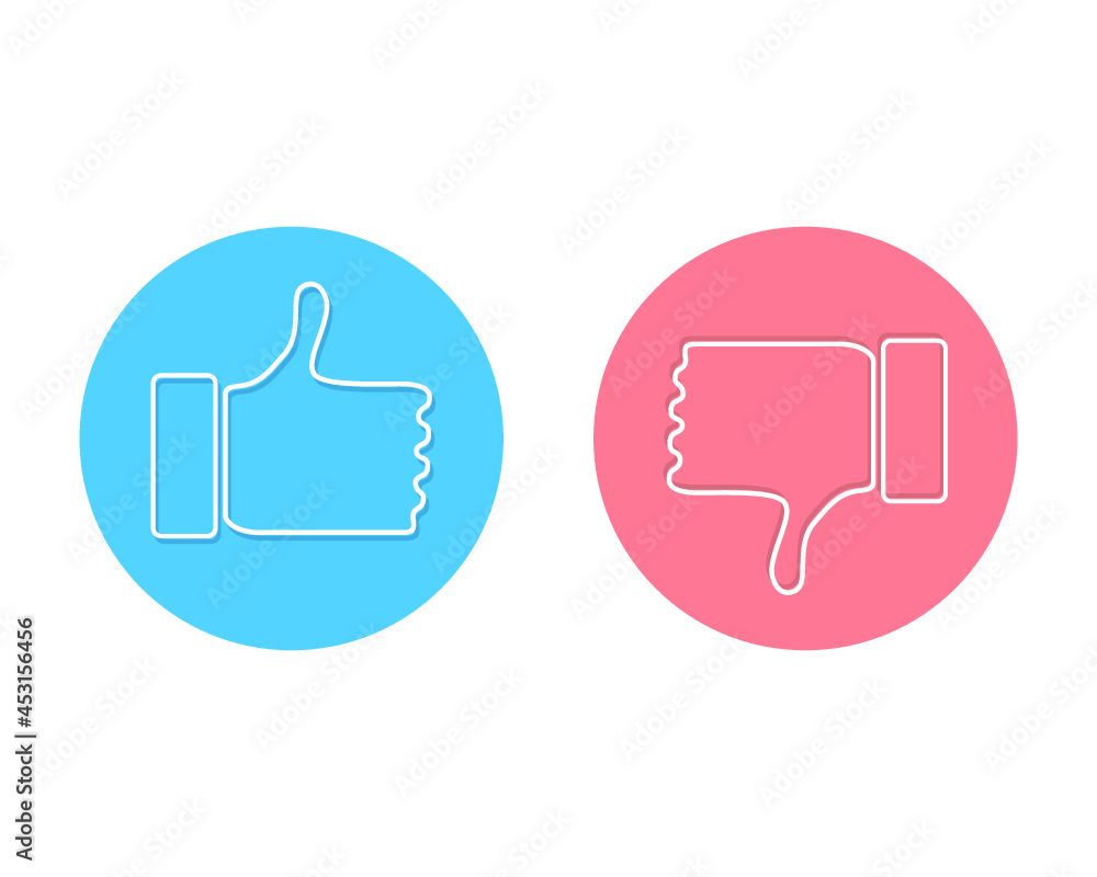 Like and dislike icons isolated on a white background Like and dislike icons isolated on a white background