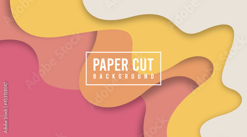 Colorful paper cut background illustration vector