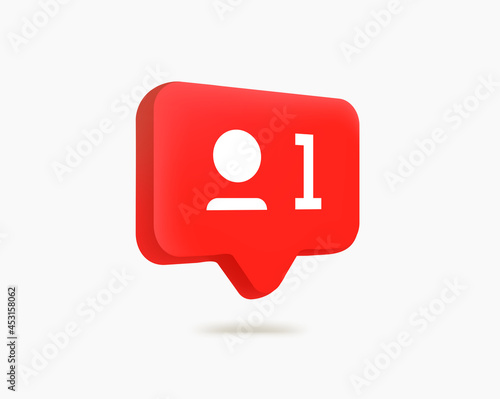 Social media icon. 3d style vector illustration