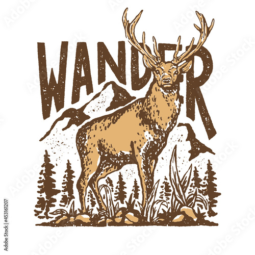 Wander deer illustration