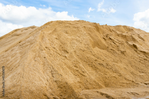 Coarse Sand pile and Find Granular Sand pile and fill Sand pile. used to make concrete , to create path , to create floor. Sand texture , Sand background and Sand isolated.