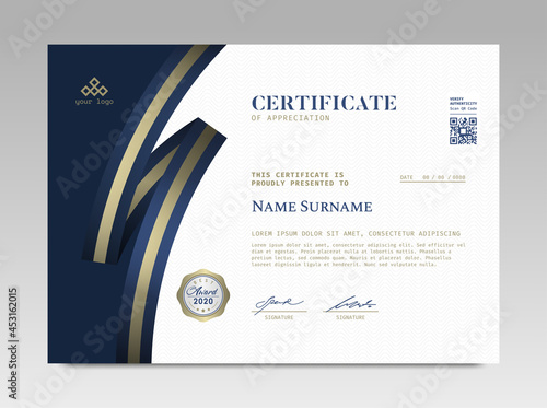 Modern Design Certificate. Certificate template awards diploma background vector modern design simple elegant and luxurious elegant. layout horizontal in A4 size