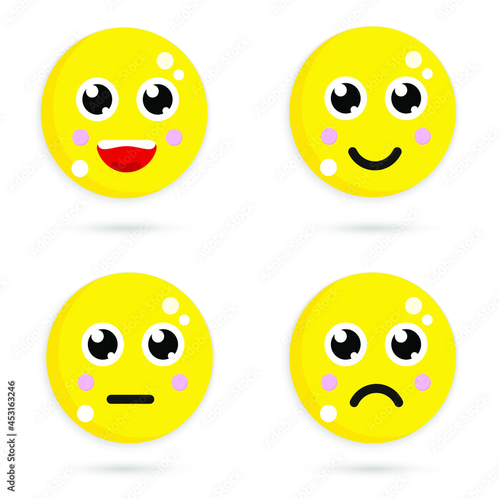 cute unhappy emoticon vector design cute unhappy emoticon vector design