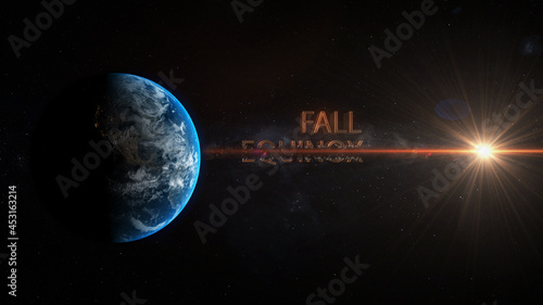 fall equinox , autumn equinox, september equinox , 3d illustration