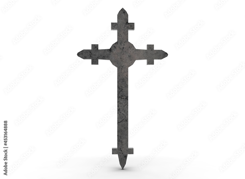 Grave cross on a white background 3d-rendering Grave cross on a white background 3d-rendering