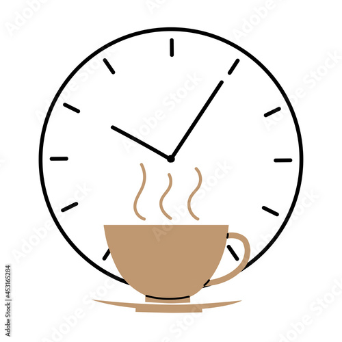 cup of coffee and clock