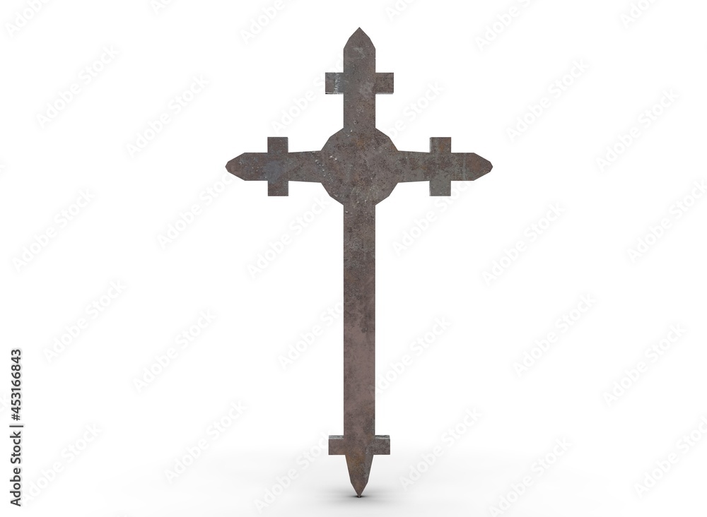 Grave cross on a white background 3d-rendering Grave cross on a white background 3d-rendering