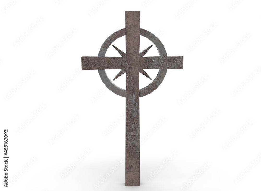 Grave cross on a white background 3d-rendering Grave cross on a white background 3d-rendering