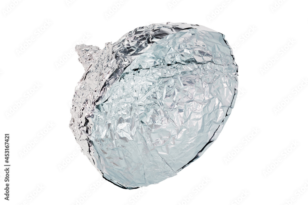 Aluminium foil hat isolated on white background, symbol for conspiracy