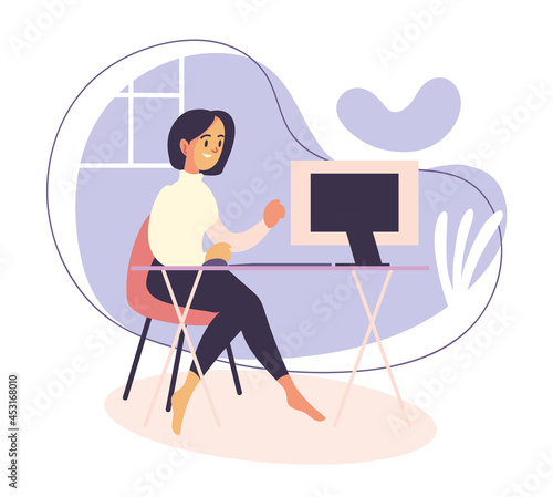 woman working from home