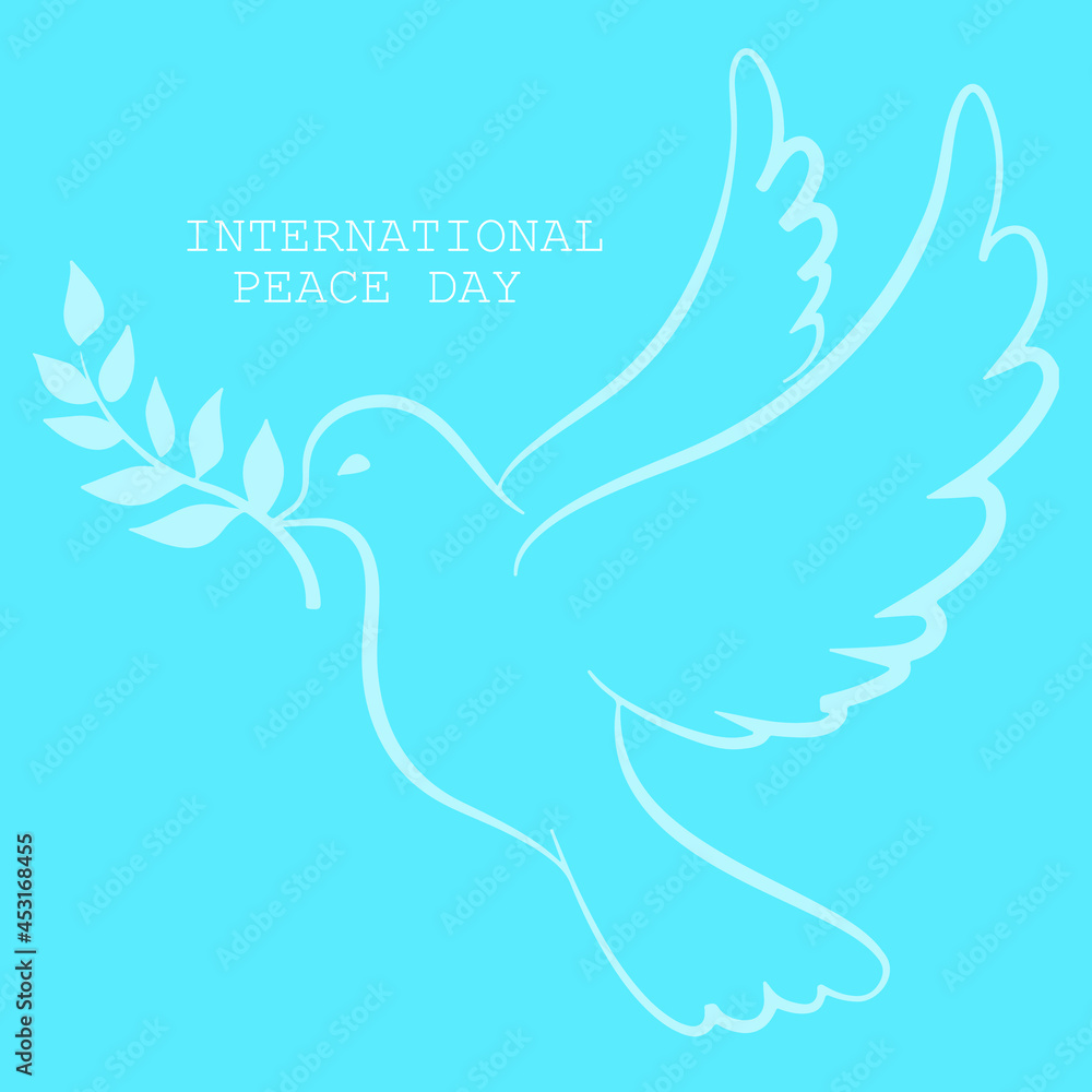 International Peace Day holiday illustration. Paper cut dove bird shape silhouette cutout with nature doodle decoration International Peace Day holiday illustration. Paper cut dove bird shape silhouette cutout with nature doodle decoration