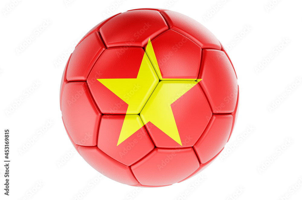 Fototapeta premium Soccer ball or football ball with Vietnamese flag, 3D rendering