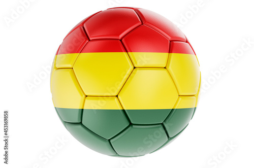 Soccer ball or football ball with Bolivian flag  3D rendering