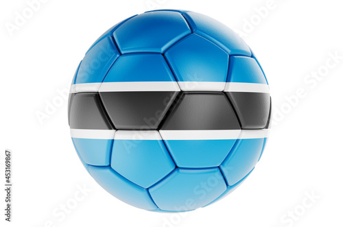 Soccer ball or football ball with Botswanian flag, 3D rendering © natatravel