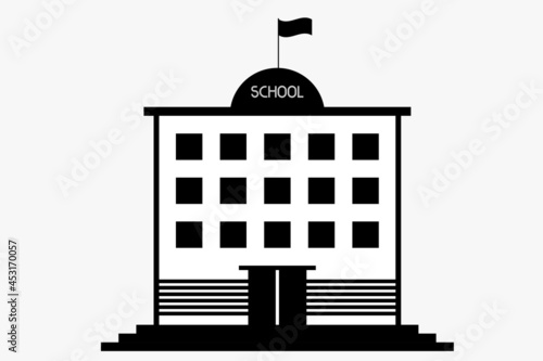 School building isolated vector icon. Flat style administrative building