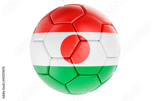 Soccer ball or football ball with Niger flag  3D rendering