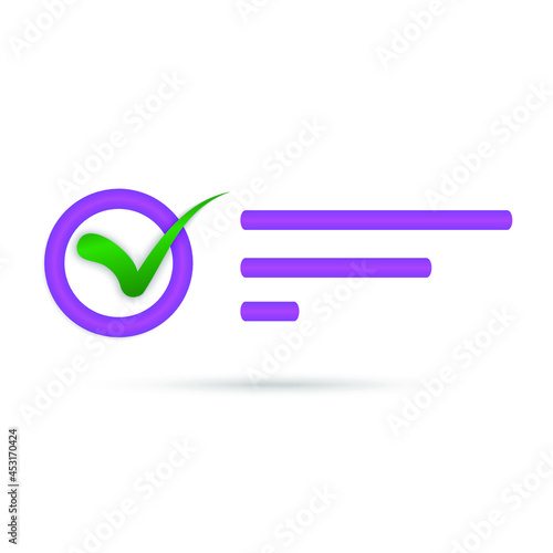 trendy modern cheklist vector design with purple and green color.