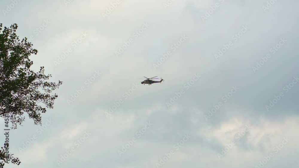 military helicopters fly in the sky. army exercises. military helicopters fly in the sky. army exercises.
