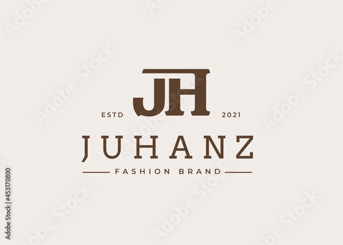 Initial j h letter logo design template, Vector illustrations