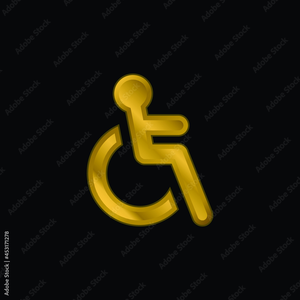Accesibility Sign gold plated metalic icon or logo vector Accesibility Sign gold plated metalic icon or logo vector