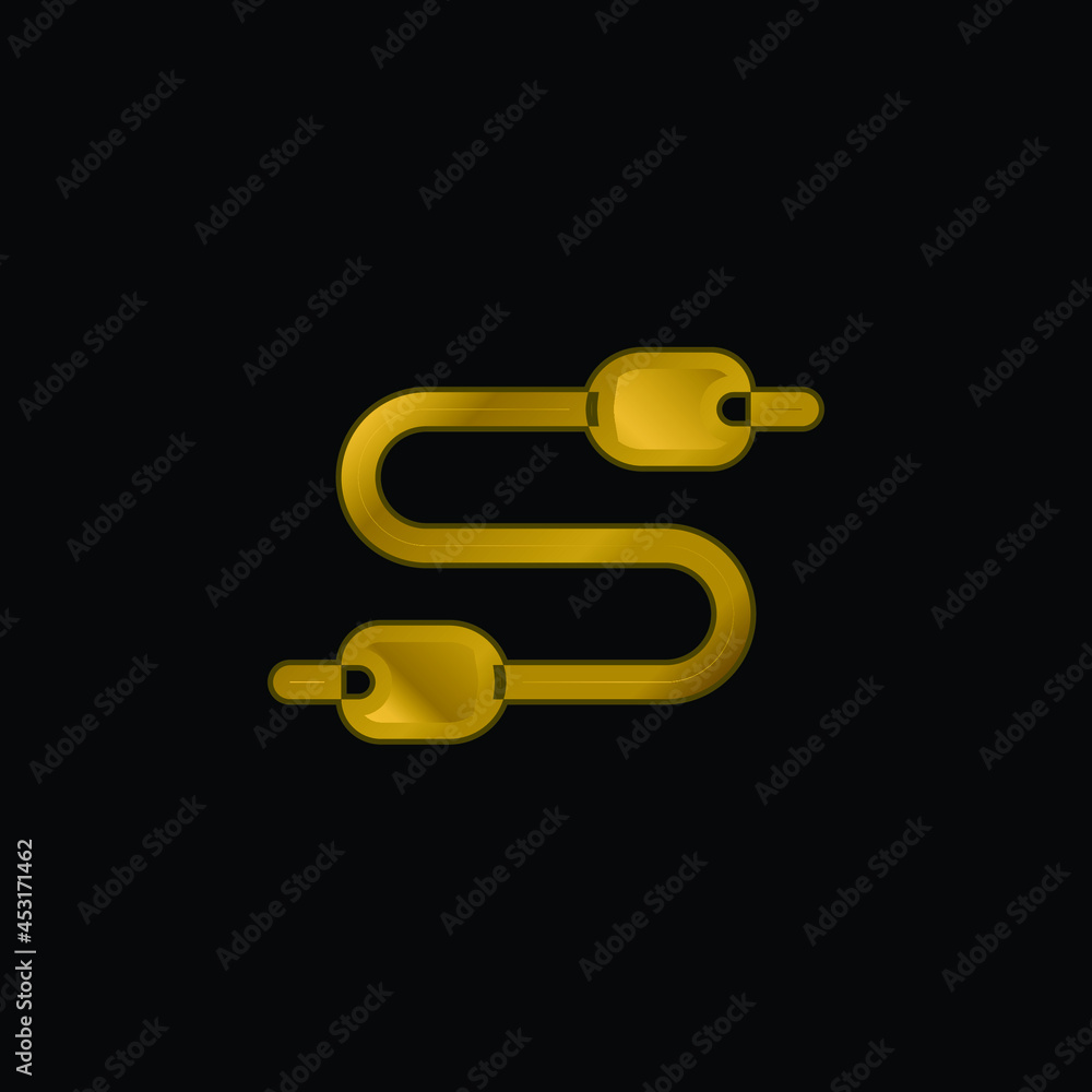 Audio Jack gold plated metalic icon or logo vector Audio Jack gold plated metalic icon or logo vector