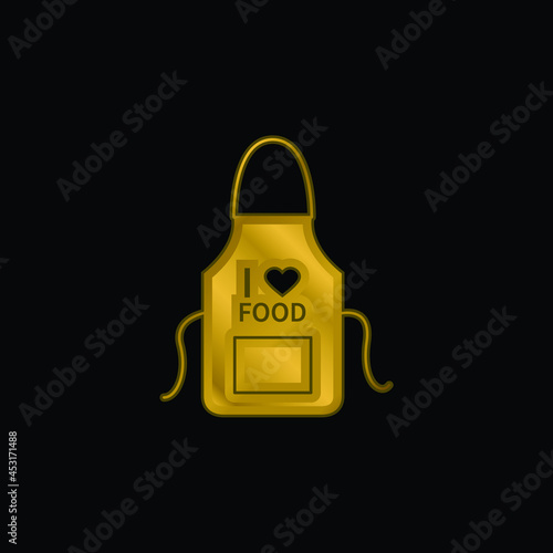 Apron gold plated metalic icon or logo vector