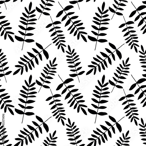 Seamless pattern with leaves. Tropical background.