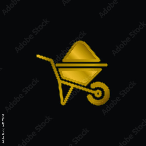 Barrow gold plated metalic icon or logo vector