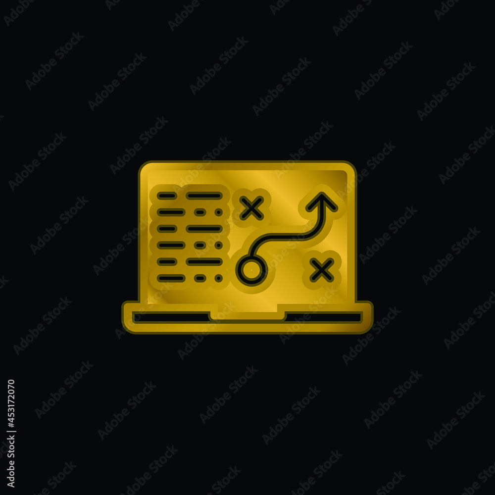 Analytics gold plated metalic icon or logo vector Analytics gold plated metalic icon or logo vector