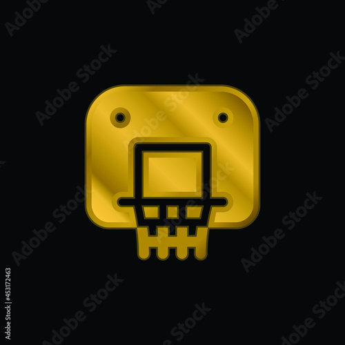Backboard gold plated metalic icon or logo vector