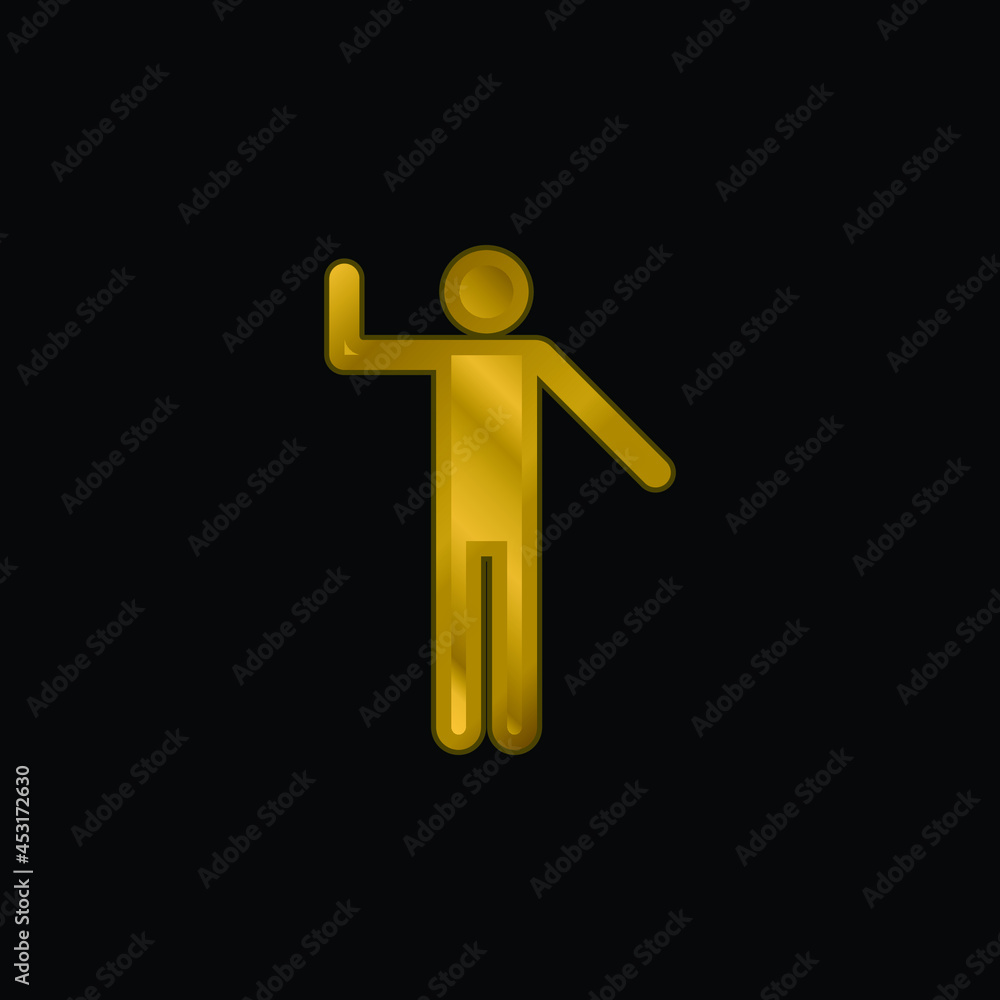 Basic Silhouette gold plated metalic icon or logo vector Basic Silhouette gold plated metalic icon or logo vector