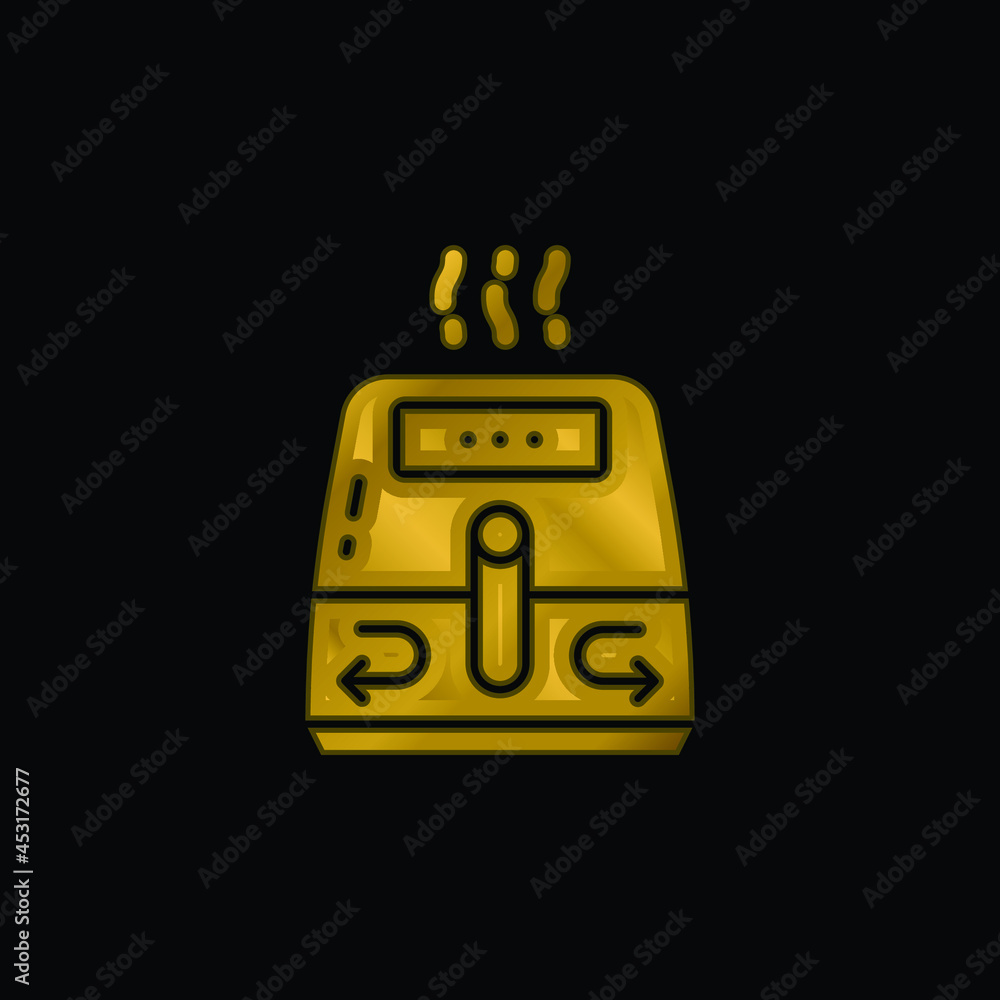 Air Fryer gold plated metalic icon or logo vector Air Fryer gold plated metalic icon or logo vector