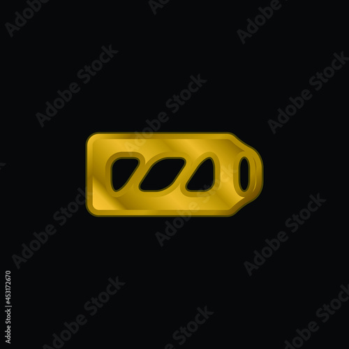 Battery Full gold plated metalic icon or logo vector