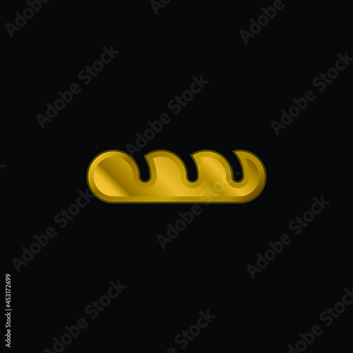 Baguette gold plated metalic icon or logo vector