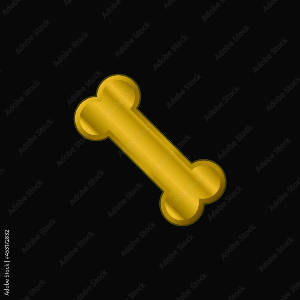 Bone gold plated metalic icon or logo vector Bone gold plated metalic icon or logo vector