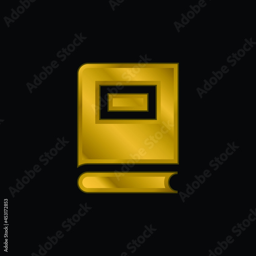 Book gold plated metalic icon or logo vector