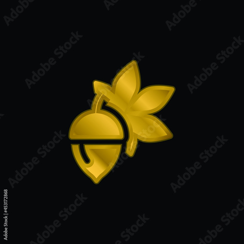 Bot gold plated metalic icon or logo vector