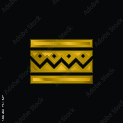 Bracelet gold plated metalic icon or logo vector