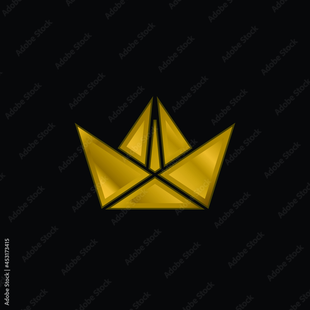 Boat gold plated metalic icon or logo vector Boat gold plated metalic icon or logo vector