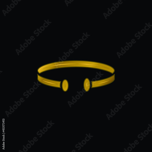 Bracelet gold plated metalic icon or logo vector