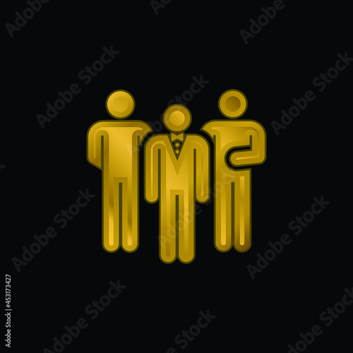 Bodyguard gold plated metalic icon or logo vector