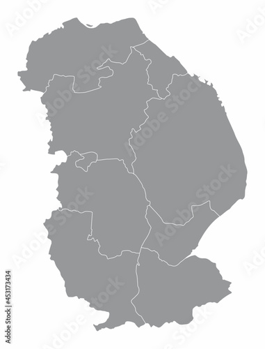 Lincolnshire county administrative map
