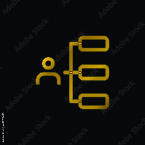 Boss gold plated metalic icon or logo vector