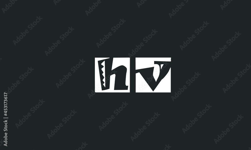 Obraz premium Alphabet letters Initials Monogram logo HV, VH, H and V