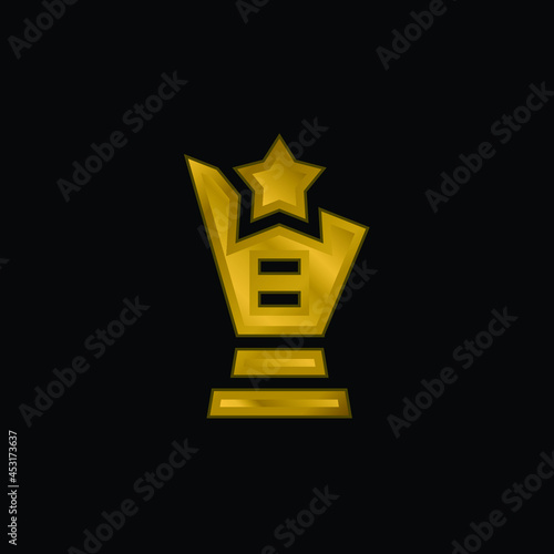 Actor gold plated metalic icon or logo vector