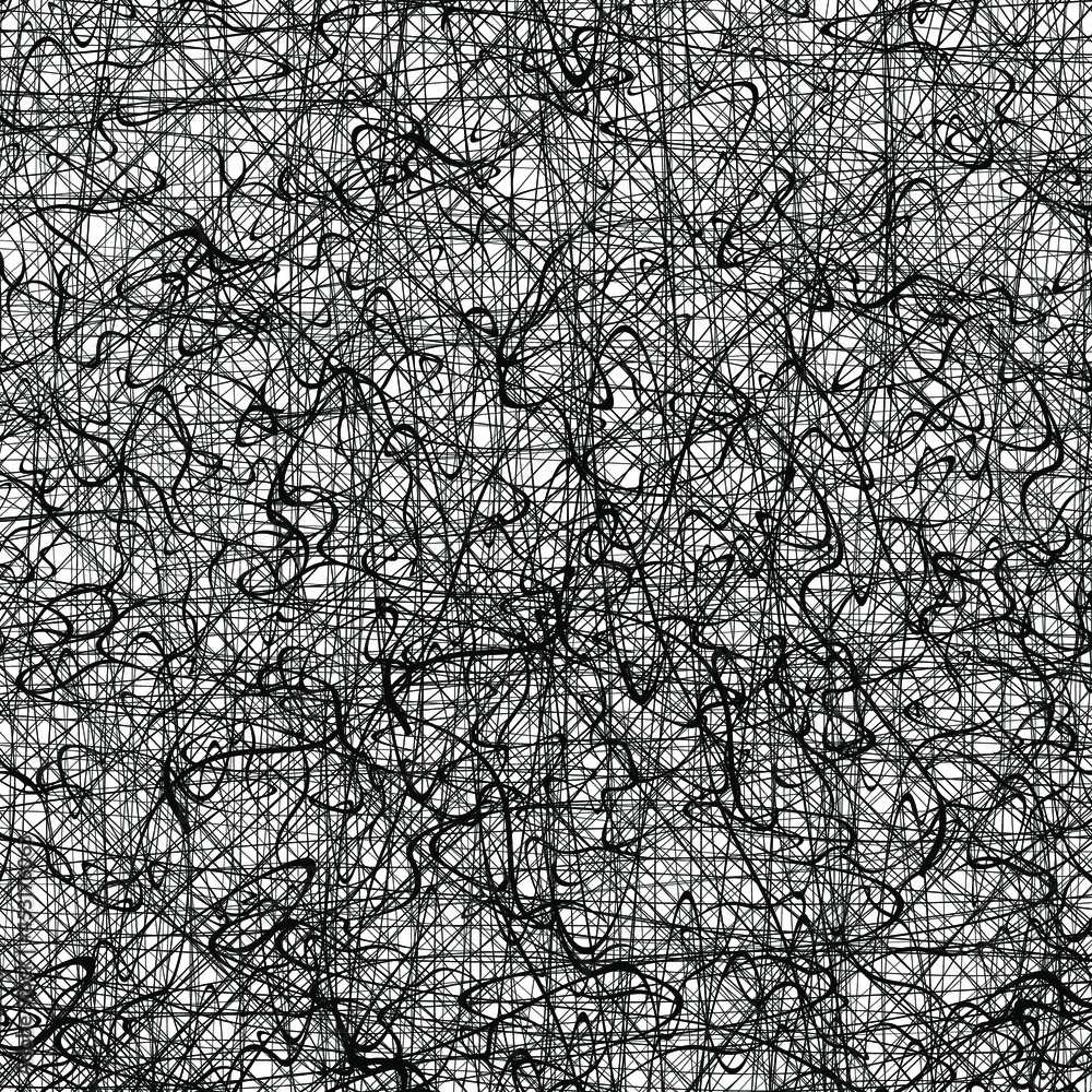 Black chaotic lines background. Hand drawn lines. Tangled chaotic pattern. Vector illustration.
Black chaotic lines background. Hand drawn lines. Tangled chaotic pattern. Vector illustration.