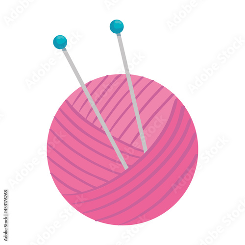 wool ball and needles