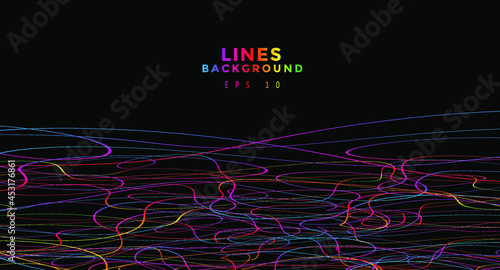 Colorful chaotic lines background. Hand drawn lines. Tangled chaotic pattern. Vector illustration.